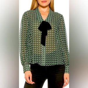 Serena Long Sleeve Tie Neck Blouse